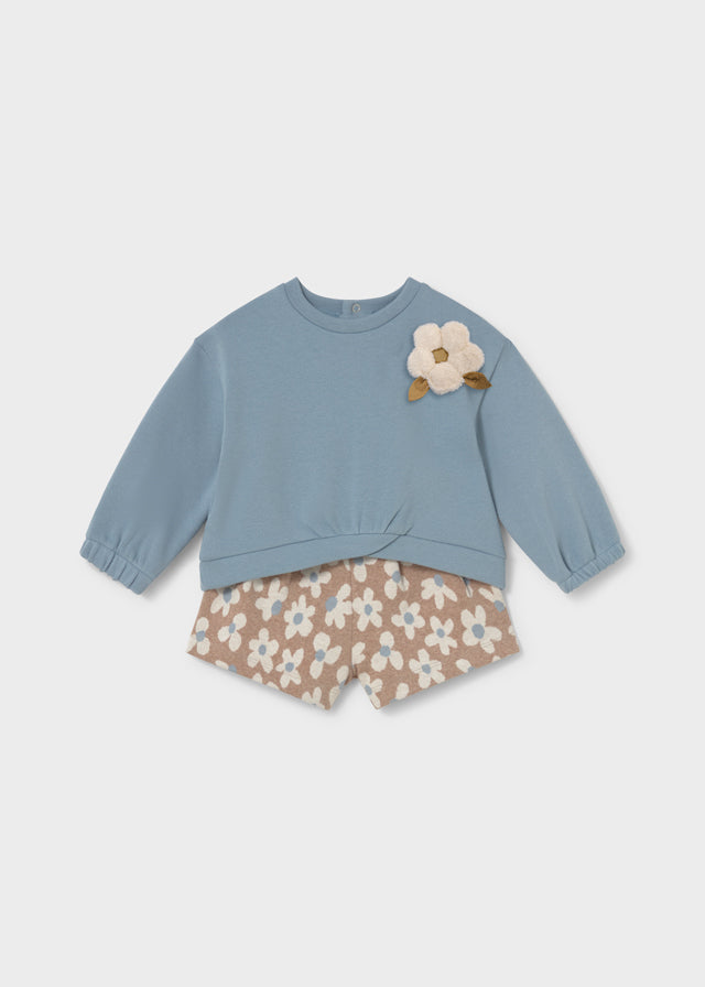 Conjunto pantalón corto flores bebé