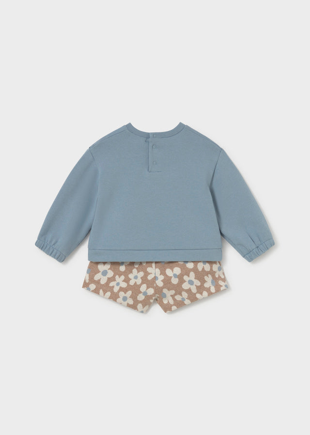 Conjunto pantalón corto flores bebé