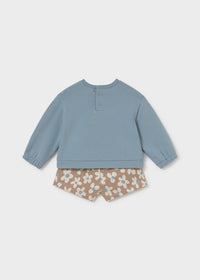 Conjunto pantalón corto flores bebé