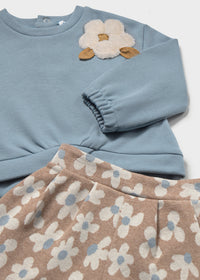 Conjunto pantalón corto flores bebé