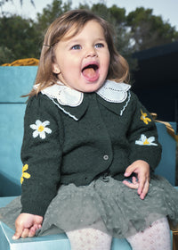 Rebeca tricot flores bebé