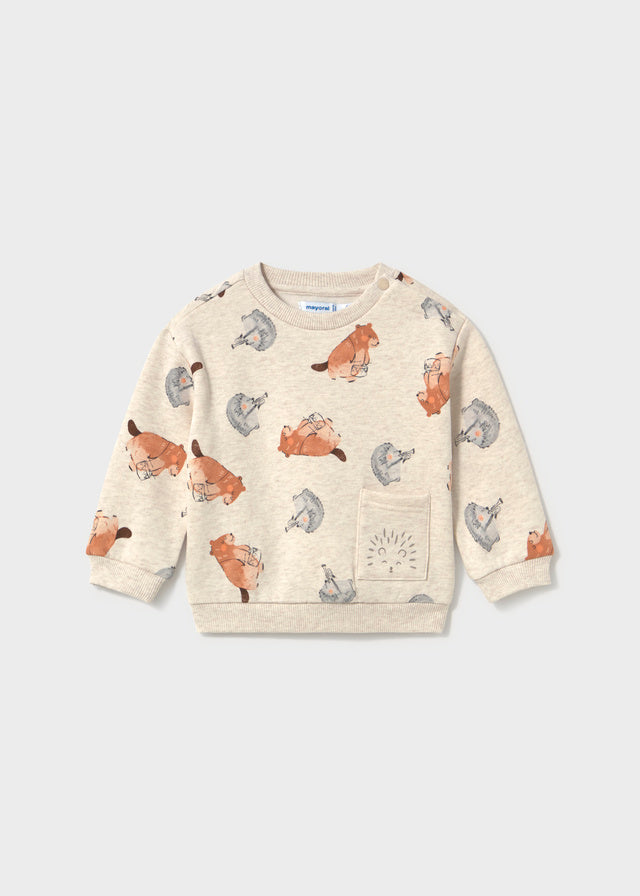 Sudadera animalitos bolsillo bebé