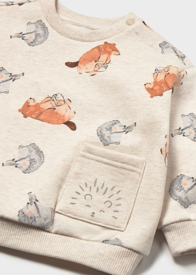 Sudadera animalitos bolsillo bebé