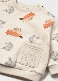 Sudadera animalitos bolsillo bebé