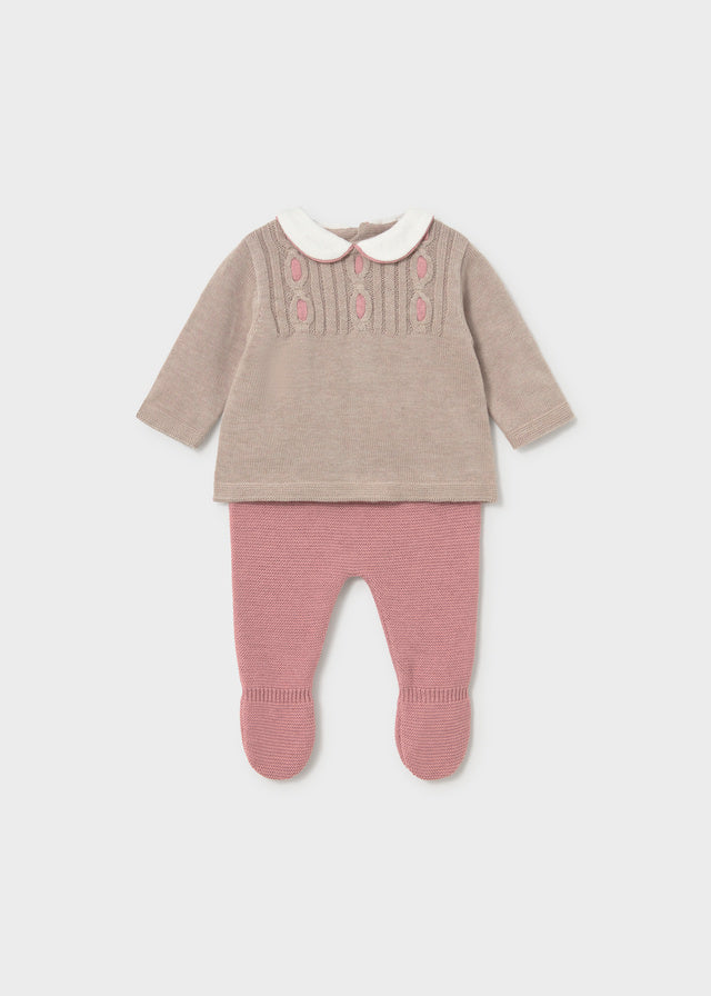 Conjunto polaina y jersey recién nacida