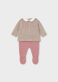 Conjunto polaina y jersey recién nacida