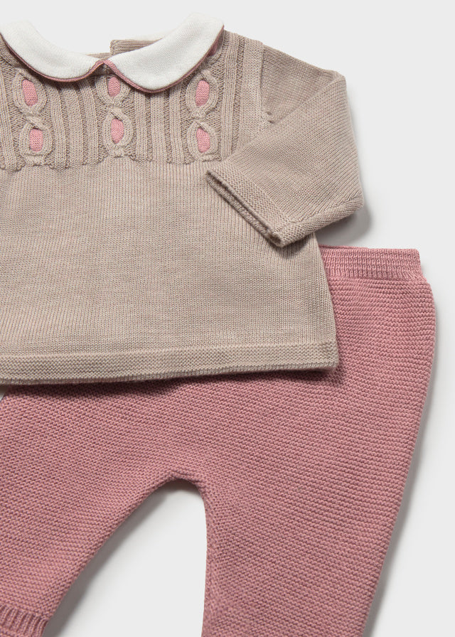 Conjunto polaina y jersey recién nacida