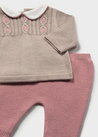 Conjunto polaina y jersey recién nacida