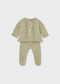 Conjunto polaina y jersey recién nacida