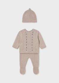 Conjunto 3 piezas tricot recién nacida