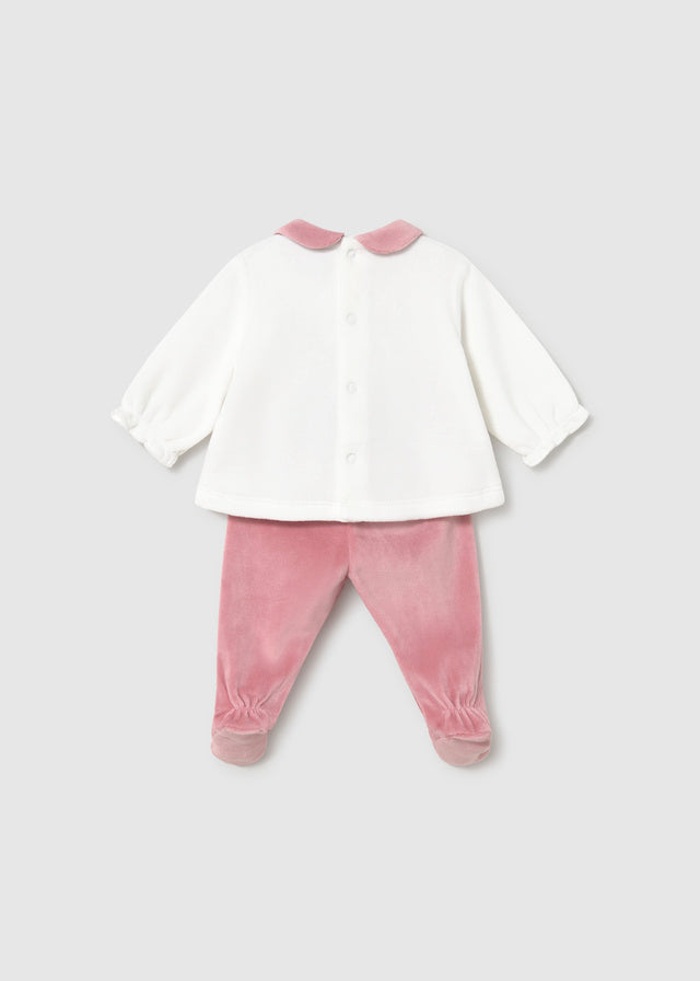Conjunto polaina y camisera recién nacida