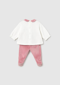 Conjunto polaina y camisera recién nacida