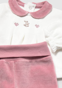 Conjunto polaina y camisera recién nacida