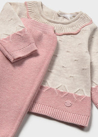Conjunto 3 piezas tricot recién nacida