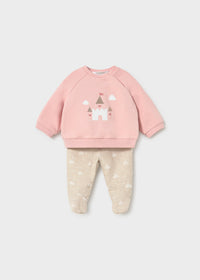 Conjunto polaina y sudadera recién nacida