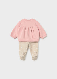 Conjunto polaina y sudadera recién nacida