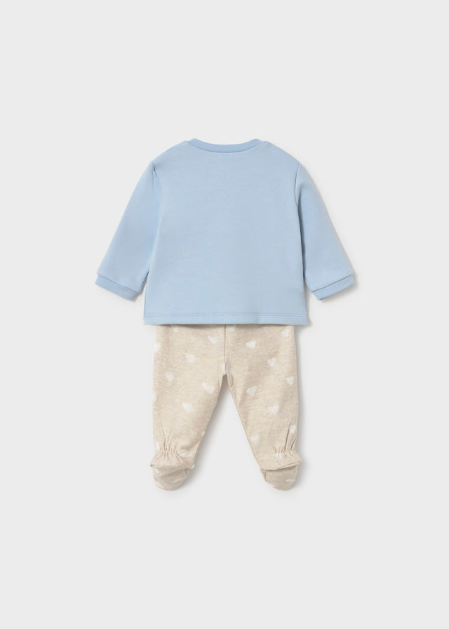 Conjunto polaina y sudadera recién nacido
