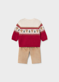 Conjunto pantalón y jersey animal recién nacido