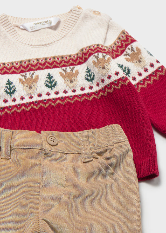 Conjunto pantalón y jersey animal recién nacido