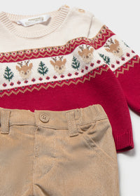 Conjunto pantalón y jersey animal recién nacido