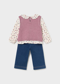 Conjunto pantalón y blusa con chaleco bebé