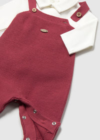 Conjunto 3 piezas peto tricot recién nacido