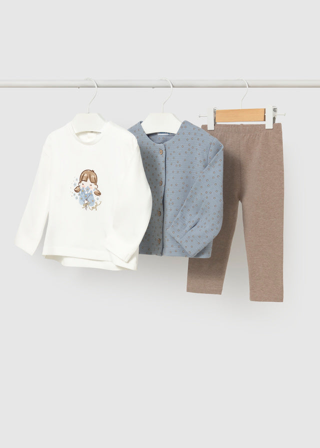 Conjunto 3 piezas leggings bebé