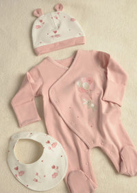 Set de pelele gorro y babero ositos recién nacida