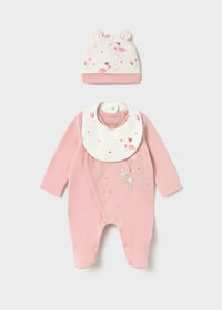 Set de pelele gorro y babero ositos recién nacida