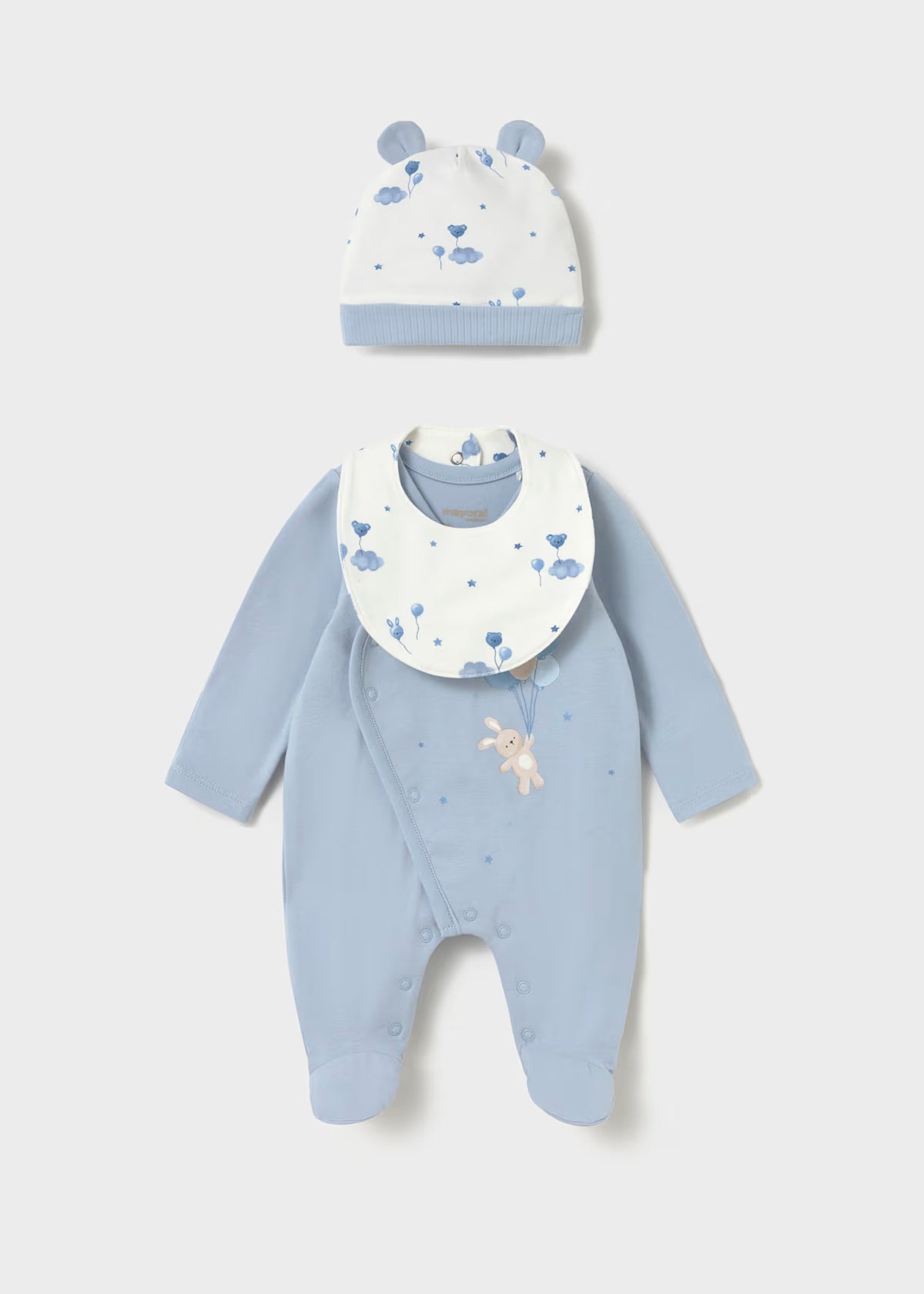 Set de pelele gorro y babero ositos recién nacida