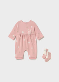 Pijama estampado con calcetines recién nacida
