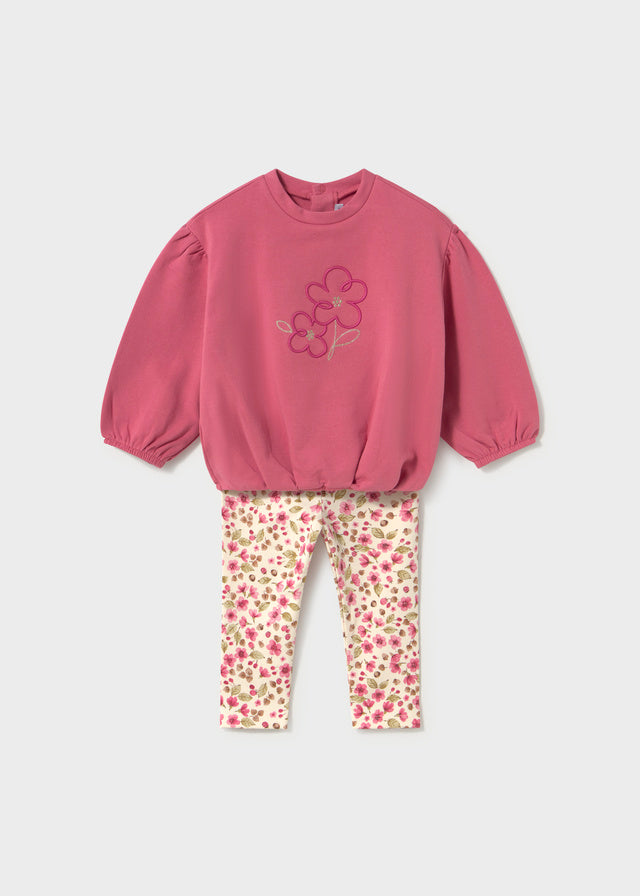 Conjunto legging estampado y sudadera bebé