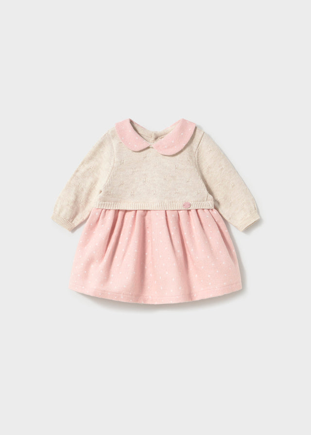 Vestido tricot combinado recién nacida