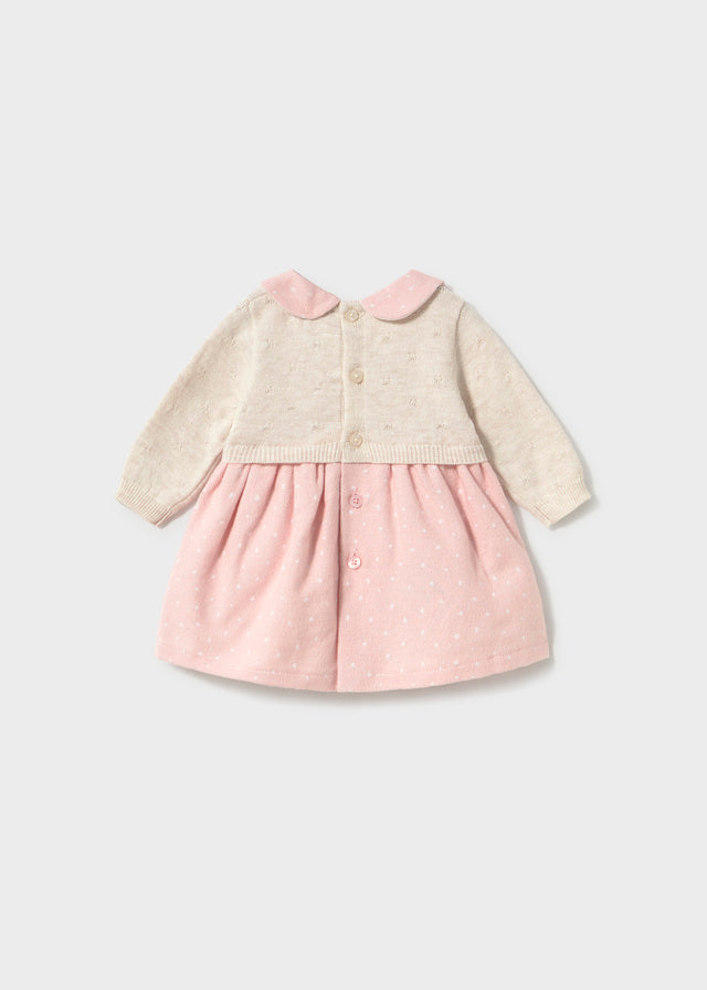 Vestido tricot combinado recién nacida