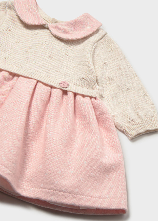 Vestido tricot combinado recién nacida