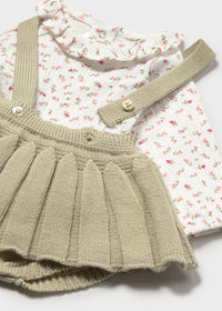 Conjunto 3 piezas falda recién nacida
