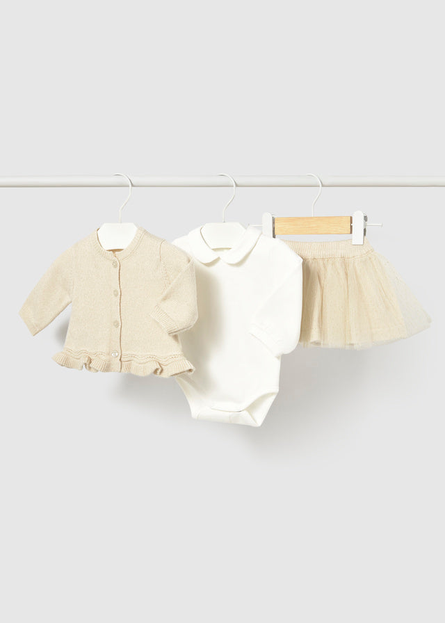 Conjunto 3 piezas rebeca recién nacida