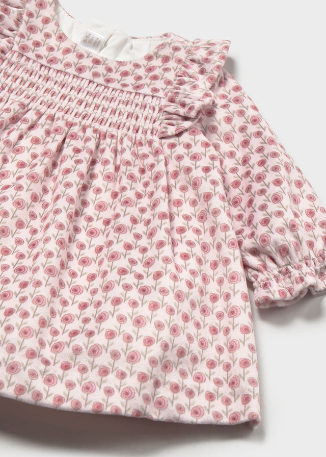 Vestido terciopelo estampado recién nacida