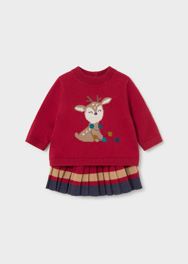 Conjunto falda y jersey recién nacida