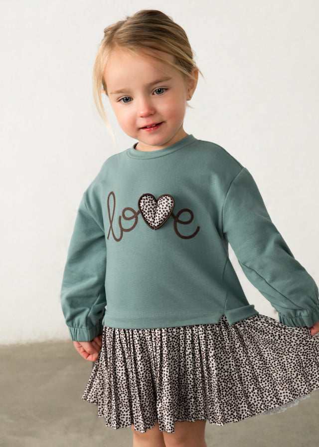 Vestido combinado felpa bebé