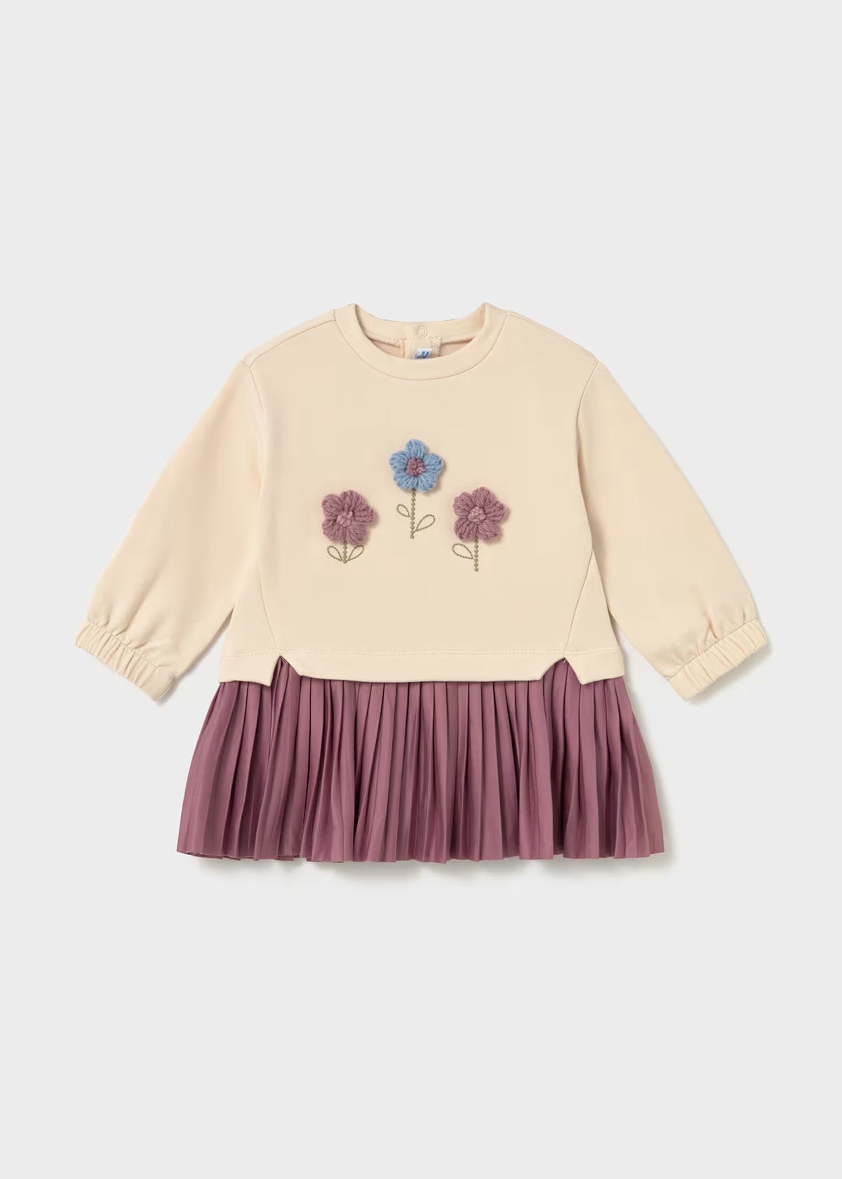 Vestido combinado felpa bebé