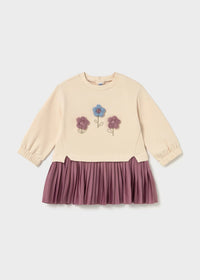 Vestido combinado felpa bebé