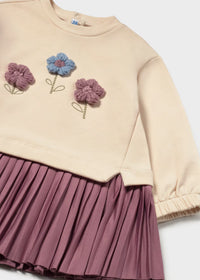 Vestido combinado felpa bebé