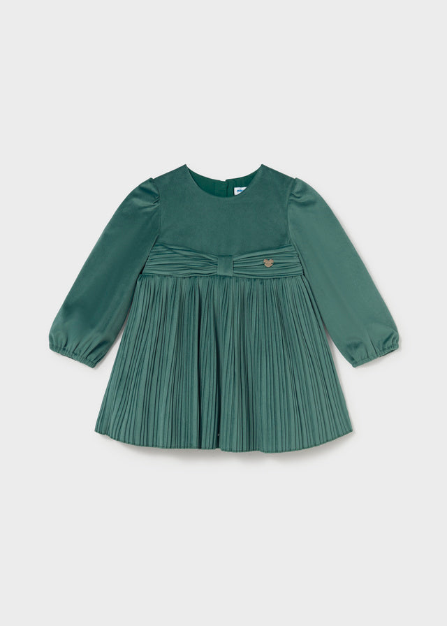 Vestido terciopelo plisado bebé