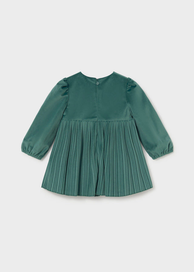 Vestido terciopelo plisado bebé