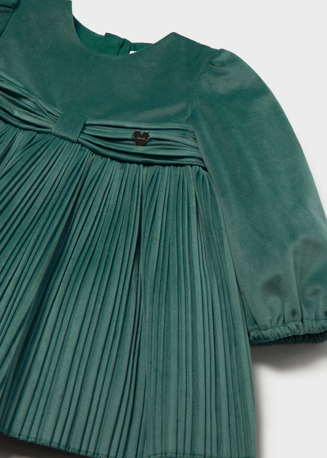 Vestido terciopelo plisado bebé