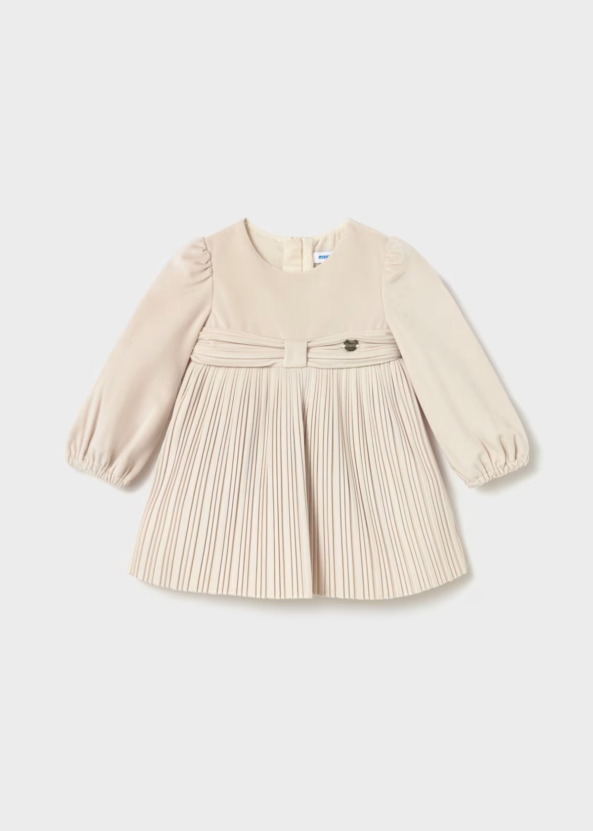 Vestido terciopelo plisado bebé