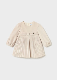 Vestido terciopelo plisado bebé
