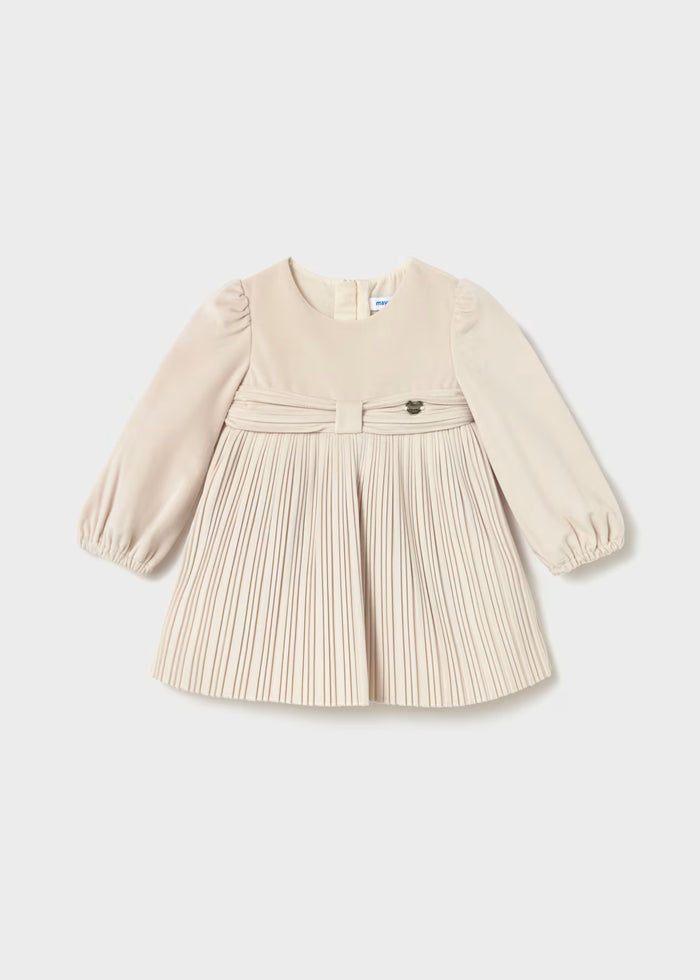 Vestido terciopelo plisado bebé