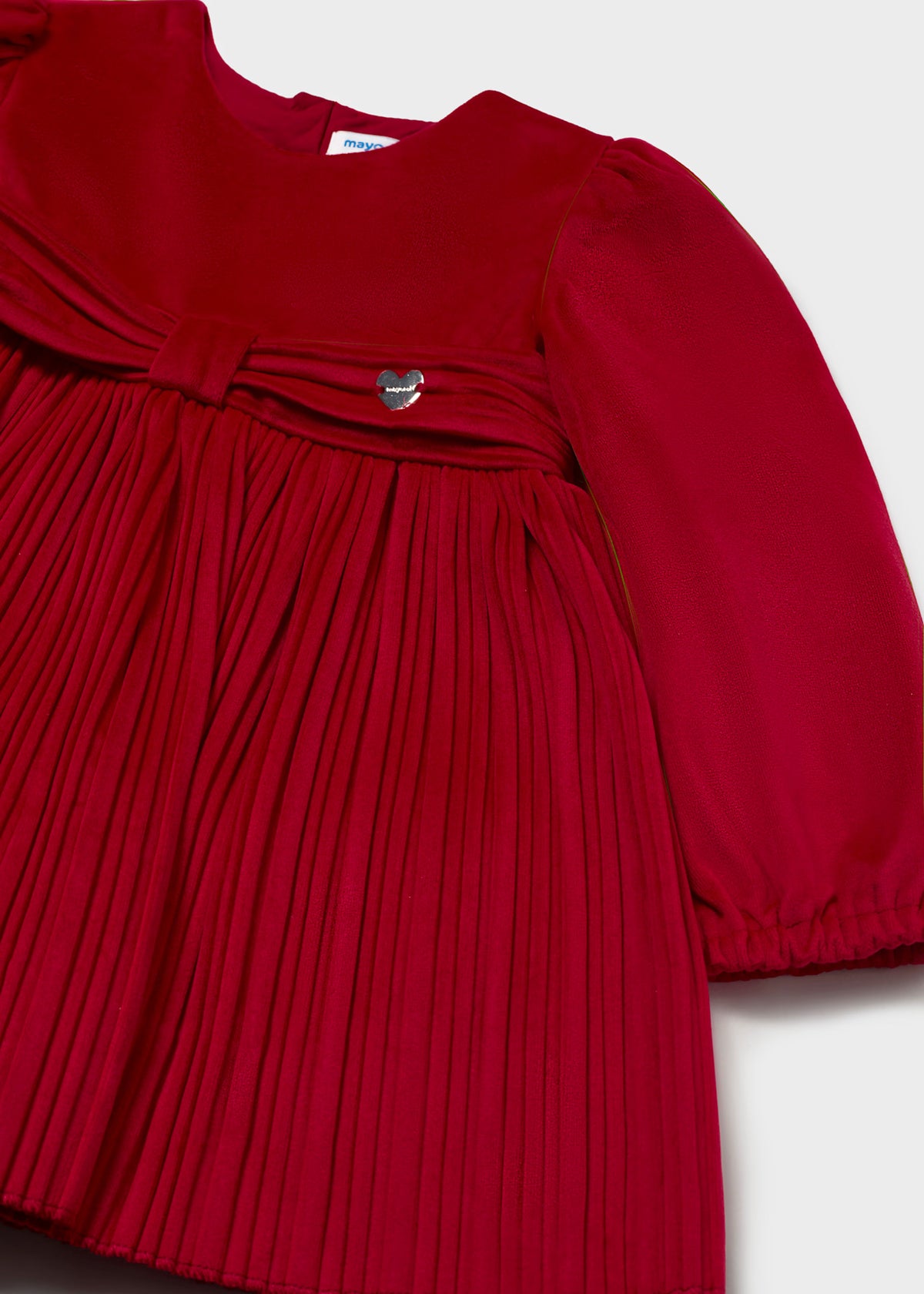 Vestido terciopelo plisado bebé